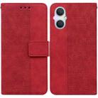 For OPPO A96 5G / Reno7 Z 5G Geometric Embossed Leather Phone Case(Red) - 1