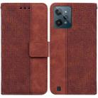 For OPPO Realme C31 Geometric Embossed Leather Phone Case(Brown) - 1