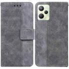 For OPPO Realme C35 Geometric Embossed Leather Phone Case(Grey) - 1