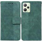 For OPPO Realme C35 Geometric Embossed Leather Phone Case(Green) - 1