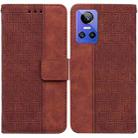 For OPPO Realme GT Neo3 Geometric Embossed Leather Phone Case(Brown) - 1