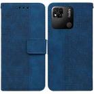 For Xiaomi Redmi 10A Geometric Embossed Leather Phone Case(Blue) - 1