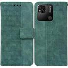 For Xiaomi Redmi 10A Geometric Embossed Leather Phone Case(Green) - 1