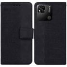 For Xiaomi Redmi 10A Geometric Embossed Leather Phone Case(Black) - 1