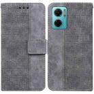 For Xiaomi Redmi Note 11E / Redmi 10 5G Geometric Embossed Leather Phone Case(Grey) - 1