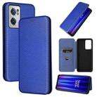 For OnePlus Nord CE 2 5G Carbon Fiber Texture Horizontal Flip Leather Phone Case(Blue) - 1