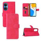 For Honor X7 Skin Feel Magnetic Buckle Calf Texture PU Phone Case(Rose Red) - 1