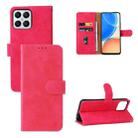 For Honor X8 Skin Feel Magnetic Buckle Calf Texture PU Phone Case(Rose Red) - 1