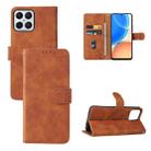 For Honor X8 Skin Feel Magnetic Buckle Calf Texture PU Phone Case(Brown) - 1