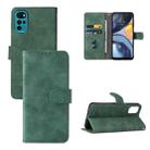 For Motorola Moto G22 Skin Feel Magnetic Buckle Calf Texture PU Phone Case(Green) - 1