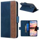 For OPPO A15 Stitching Side-Magnetic RFID Leather Phone Case(Royal Blue) - 1