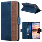 For OPPO Reno6 Stitching Side-Magnetic RFID Leather Phone Case(Royal Blue) - 1