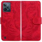 For OPPO Realme C31 Tiger Embossing Pattern Leather Phone Case(Red) - 1