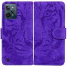For OPPO Realme C31 Tiger Embossing Pattern Leather Phone Case(Purple) - 1