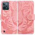 For OPPO Realme C31 Tiger Embossing Pattern Leather Phone Case(Pink) - 1
