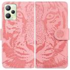 For OPPO Realme C35 Tiger Embossing Pattern Leather Phone Case(Pink) - 1