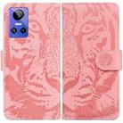 For OPPO Realme GT Neo3 Tiger Embossing Pattern Leather Phone Case(Pink) - 1