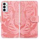 For Samsung Galaxy M23 / F23 Tiger Embossing Pattern Leather Phone Case(Pink) - 1