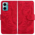 For Xiaomi Redmi Note 11E / Redmi 10 5G Tiger Embossing Pattern Leather Phone Case(Red) - 1