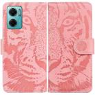 For Xiaomi Redmi Note 11E / Redmi 10 5G Tiger Embossing Pattern Leather Phone Case(Pink) - 1