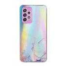 For Samsung Galaxy A73 5G Laser Marble Pattern Clear TPU Phone Case(Pink) - 1
