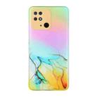 For Xiaomi Redmi 10C Laser Marble Pattern Clear TPU Phone Case(Yellow) - 1