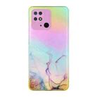 For Xiaomi Redmi 10C Laser Marble Pattern Clear TPU Phone Case(Pink) - 1