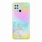 For Xiaomi Redmi 10C Laser Marble Pattern Clear TPU Phone Case(Grey) - 1