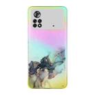 For Xiaomi Poco M4 Pro Laser Marble Pattern Clear TPU Phone Case(Black) - 1