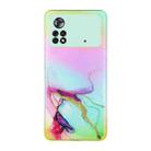 For Xiaomi Poco M4 Pro Laser Marble Pattern Clear TPU Phone Case(Green) - 1