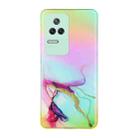 For Xiaomi Redmi K50 Pro Laser Marble Pattern Clear TPU Phone Case(Green) - 1