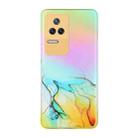 For Xiaomi Redmi K50 Pro Laser Marble Pattern Clear TPU Phone Case(Yellow) - 1