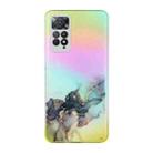 For Xiaomi Redmi Note 11 Foreign Version Laser Marble Pattern Clear TPU Phone Case(Black) - 1