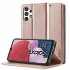 For Samsung Galaxy A13 4G LC.IMEEKE Strong Magnetism Ultra-thin Matte Leather Case(Rose Gold) - 1