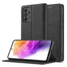For Samsung Galaxy A73 5G LC.IMEEKE Strong Magnetism Ultra-thin Matte Leather Case(Black) - 1
