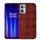 For OnePlus Nord CE 2 5G Weave Plaid PU Phone Case(Brown) - 1