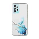 For Samsung Galaxy A23 5G Hollow Marble Pattern TPU Precise Hole Phone Case(Blue) - 1