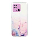 For Xiaomi Redmi 10C Hollow Marble Pattern TPU Precise Hole Phone Case(Pink) - 1