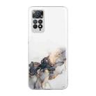 For Xiaomi Redmi Note 11 Foreign Version Hollow Marble Pattern TPU Precise Hole Phone Case(Black) - 1