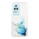 For Xiaomi Redmi K50 Pro Hollow Marble Pattern TPU Precise Hole Phone Case(Blue) - 1