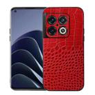 For OnePlus 10 Pro 5G Crocodile Top Layer Cowhide Leather Phone Case(Red) - 1