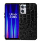 For OnePlus Nord CE 2 5G Crocodile Top Layer Cowhide Leather Phone Case(Black) - 1