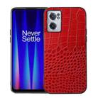 For OnePlus Nord CE 2 5G Crocodile Top Layer Cowhide Leather Phone Case(Red) - 1