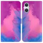 For OPPO A96 5G / Reno7 Z 5G Watercolor Pattern Horizontal Flip Leather Phone Case(Purple Red) - 1