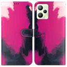 For OPPO Realme C35 Watercolor Pattern Horizontal Flip Leather Phone Case(Berry) - 1