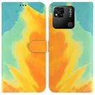 For Xiaomi Redmi 10A Watercolor Pattern Horizontal Flip Leather Phone Case(Autumn Leaf) - 1
