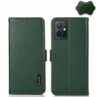 For vivo Y75 5G KHAZNEH Side-Magnetic Litchi Genuine Leather RFID Phone Case(Green) - 1