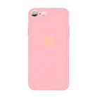 For iPhone 6s / 6 Golden Love-heart Pattern Colorful Frosted TPU Phone Protective Case(Pink) - 1