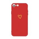 For iPhone 6s / 6 Golden Love-heart Pattern Colorful Frosted TPU Phone Protective Case(Red) - 1