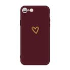 For iPhone 6s / 6 Golden Love-heart Pattern Colorful Frosted TPU Phone Protective Case(Wine Red) - 1